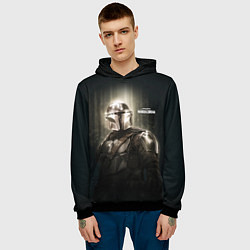 Толстовка-худи мужская Din Djarin - The Mandalorian, цвет: 3D-черный — фото 2