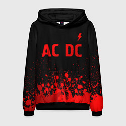 Толстовка-худи мужская AC DC - red gradient посередине, цвет: 3D-черный