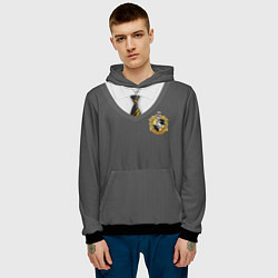 Толстовка-худи мужская Форма Пуффендуя, цвет: 3D-черный — фото 2
