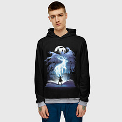 Толстовка-худи мужская Harry Potter patronus and dementors, цвет: 3D-меланж — фото 2