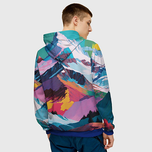 Мужская толстовка Горы краски / 3D-Синий – фото 4