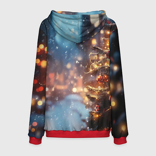 Мужская толстовка Spider-man new year / 3D-Красный – фото 2