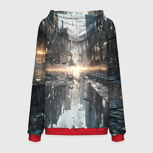 Мужская толстовка Сюрреализм абстракция / 3D-Красный – фото 2