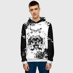 Толстовка-худи мужская Mayhem - рок пес, цвет: 3D-белый — фото 2