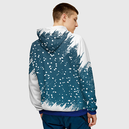 Мужская толстовка Бу испугался - 2025 не бойся / 3D-Синий – фото 4