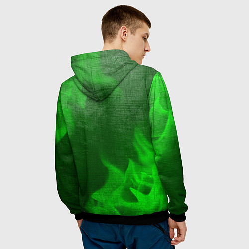 Мужская толстовка GTA - green gradient / 3D-Черный – фото 4
