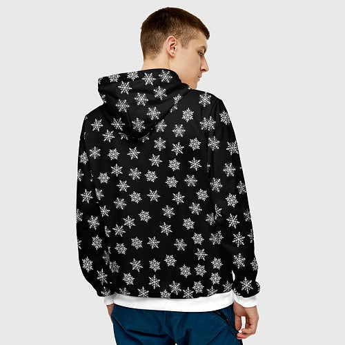 Мужская толстовка Снежная ночь / 3D-Белый – фото 4