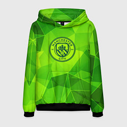 Толстовка-худи мужская Manchester City green poly, цвет: 3D-черный