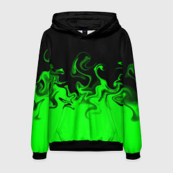 Мужская толстовка Абстрактный зеленый огонь