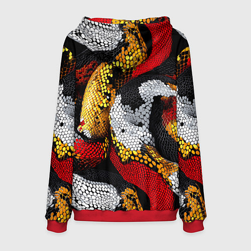 Мужская толстовка Яркий змеиный паттерн / 3D-Красный – фото 2