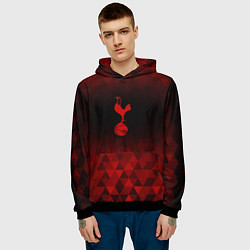 Толстовка-худи мужская Tottenham red poly, цвет: 3D-черный — фото 2