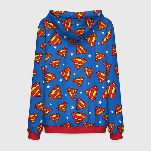 Мужская толстовка Супермен паттерн / 3D-Красный – фото 2