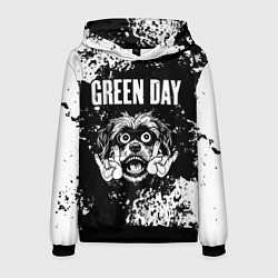 Толстовка-худи мужская Green Day рок пес, цвет: 3D-черный