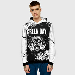 Толстовка-худи мужская Green Day рок пес, цвет: 3D-черный — фото 2