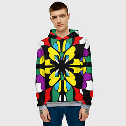 Толстовка-худи мужская Яркий калейдоскоп, цвет: 3D-меланж — фото 2