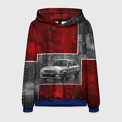 Мужская толстовка Автомобиль в серо-красных тонах