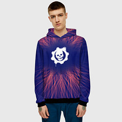 Толстовка-худи мужская Gears of War red energy, цвет: 3D-черный — фото 2