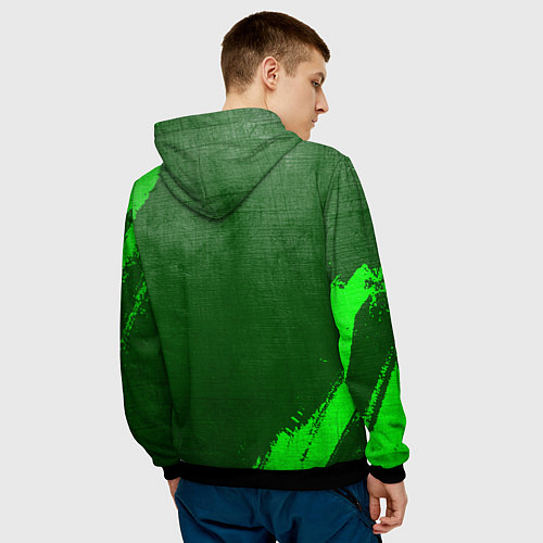 Мужская толстовка Atletico Madrid - green gradient / 3D-Черный – фото 4