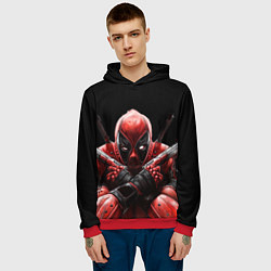 Толстовка-худи мужская Bloody Deadpool, цвет: 3D-красный — фото 2