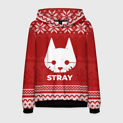 Толстовка-худи мужская Новогодний Stray, цвет: 3D-черный