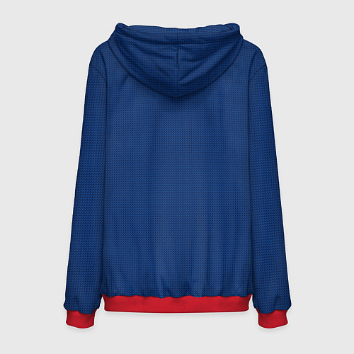 Мужская толстовка Синий вязаный паттерн с оленями / 3D-Красный – фото 2