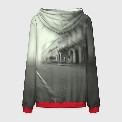 Мужская толстовка Спорткар в серых тонах / 3D-Красный – фото 2