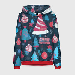 Мужская толстовка Плюшевая новогодняя абстракция