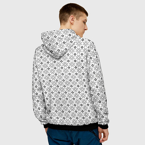 Мужская толстовка Чёрные звёзды на чёрном фоне / 3D-Черный – фото 4