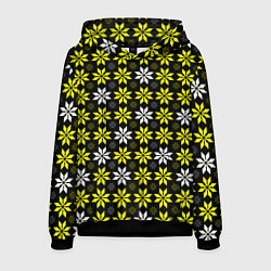 Мужская толстовка Жёлто-белые звёзды на чёрном фоне