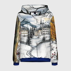Мужская толстовка Заснеженный старый город