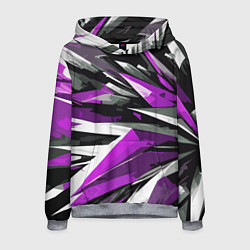 Мужская толстовка Чёрно-фиолетово-белая абстракция