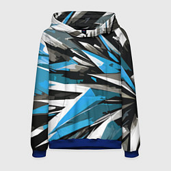Мужская толстовка Чёрно-сине-белая абстракция