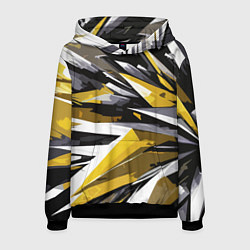Мужская толстовка Чёрно-жёлто-белая абстракция