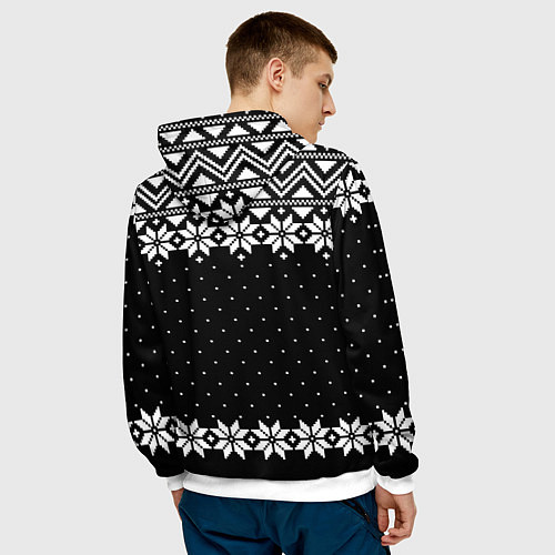 Мужская толстовка Пикачу свитер ugly black / 3D-Белый – фото 4