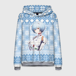 Мужская толстовка Rei christmas sweater Evangelion