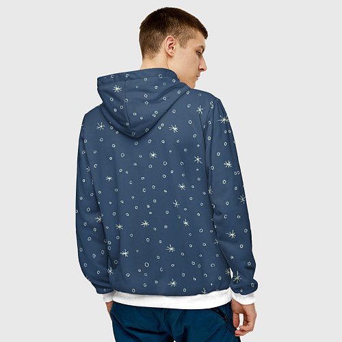 Мужская толстовка Новогодний чиловый парень / 3D-Белый – фото 4