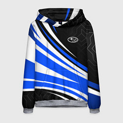 Мужская толстовка Субару - бело-синий