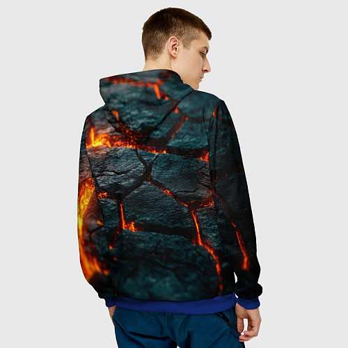 Мужская толстовка Скала и лава / 3D-Синий – фото 4