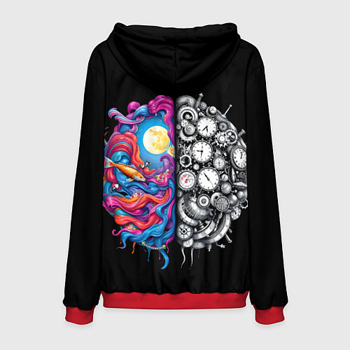 Мужская толстовка Правое и левое полушарие / 3D-Красный – фото 2