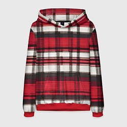 Мужская толстовка Красно-белая ткань в клетку