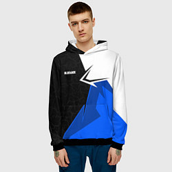 Толстовка-худи мужская Блюлок - бело-синей спорт, цвет: 3D-черный — фото 2