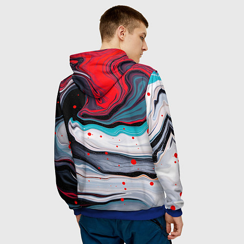 Мужская толстовка Флюид арт абстракция / 3D-Синий – фото 4