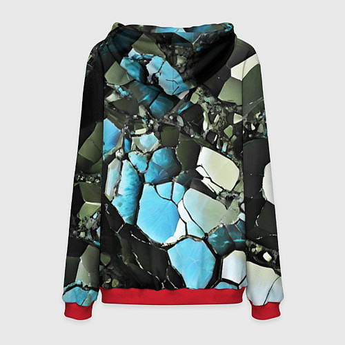 Мужская толстовка Чёрно-синий камень / 3D-Красный – фото 2