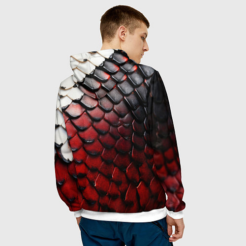 Мужская толстовка Змеиная броня / 3D-Белый – фото 4