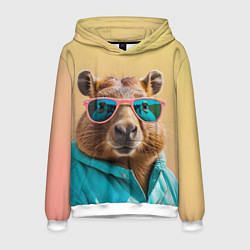 Мужская толстовка Модная капибара в отпуске