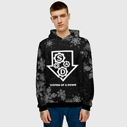 Толстовка-худи мужская Снежный System of a Down, цвет: 3D-черный — фото 2
