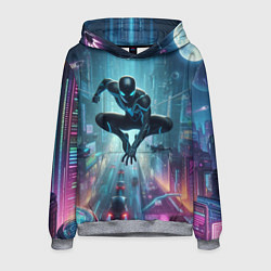 Мужская толстовка Spider-man in the neon metropolis