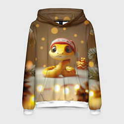 Мужская толстовка Желтая праздничная змейка