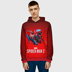 Толстовка-худи мужская Два паука Marvel spider man 2, цвет: 3D-красный — фото 2