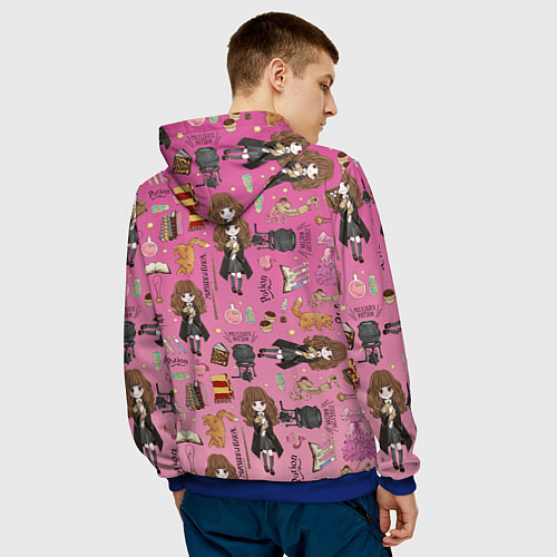 Мужская толстовка Паттерн с Гермионой из Гарри Поттер / 3D-Синий – фото 4